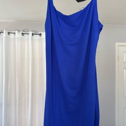 Blue Satin Dress