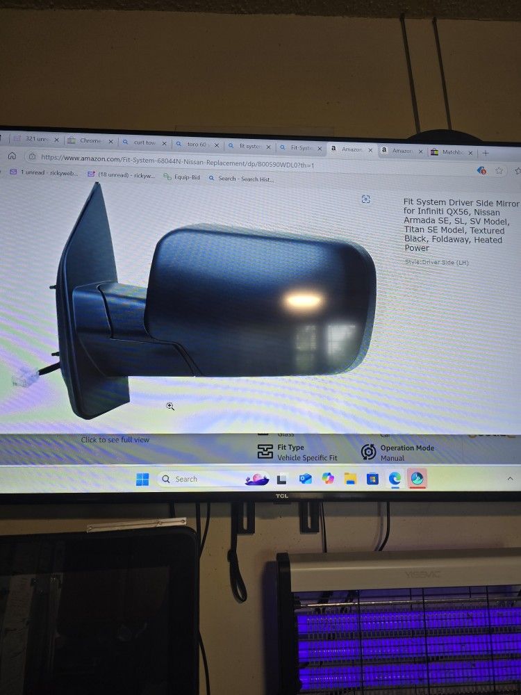 Fit System Driver Side Mirror Onlyfor Infinity X56 / Nissan Armada Se/ Sl / Sv Model Titan See Detail # 436