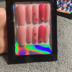 Pink Coffin Press Ons
