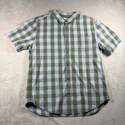 Outerknown Men’s XL Green Plaid Organic Cotton Pocket Button Shirt Outdoor#6A