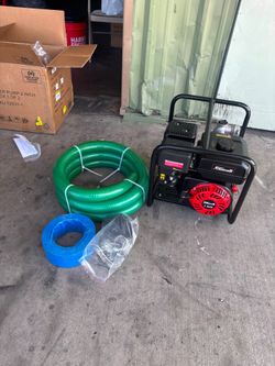 EPA 6.5 HP, 212 cc, 9510 GPH, 2 inch gasoline water pump with 2 inch hose kit.