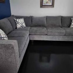Brand New Artisan 2pc Full Length Charcoal Grey Sectionals