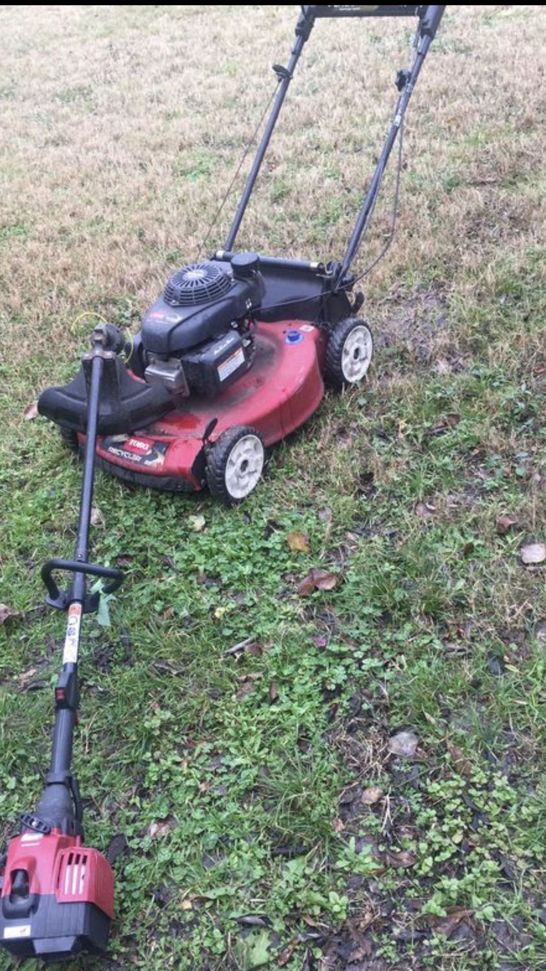 Transmission lawn mower, starts at firs pull and weed eater