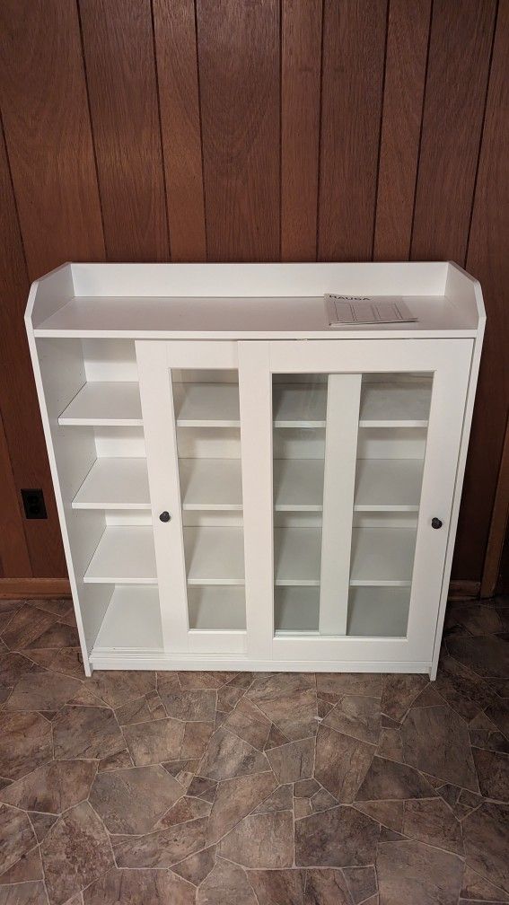 Ikea Hauga Glass Door Cabinet (White)