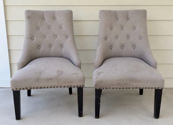 2 GREY FRENCH STYLE CHAIRS