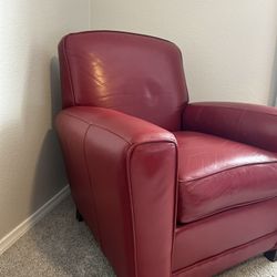 Ethan Allen Red leather Chair 