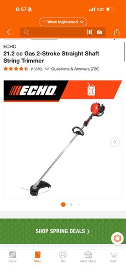 ECHO 21.2 cc Gas 2-Stroke Straight Shaft String Trimmer