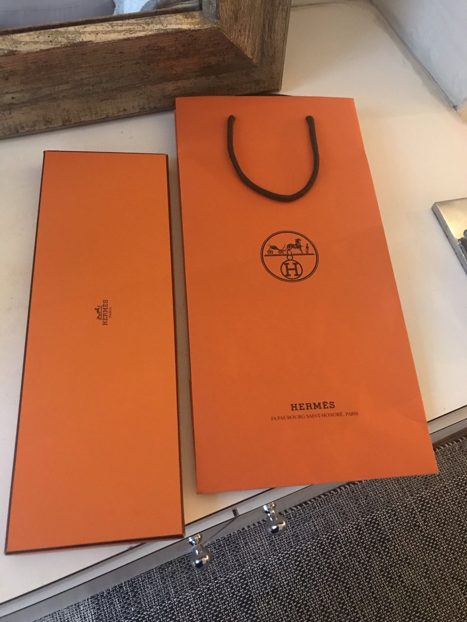 Hermès Tie Box And Shopping Bag Empty Box