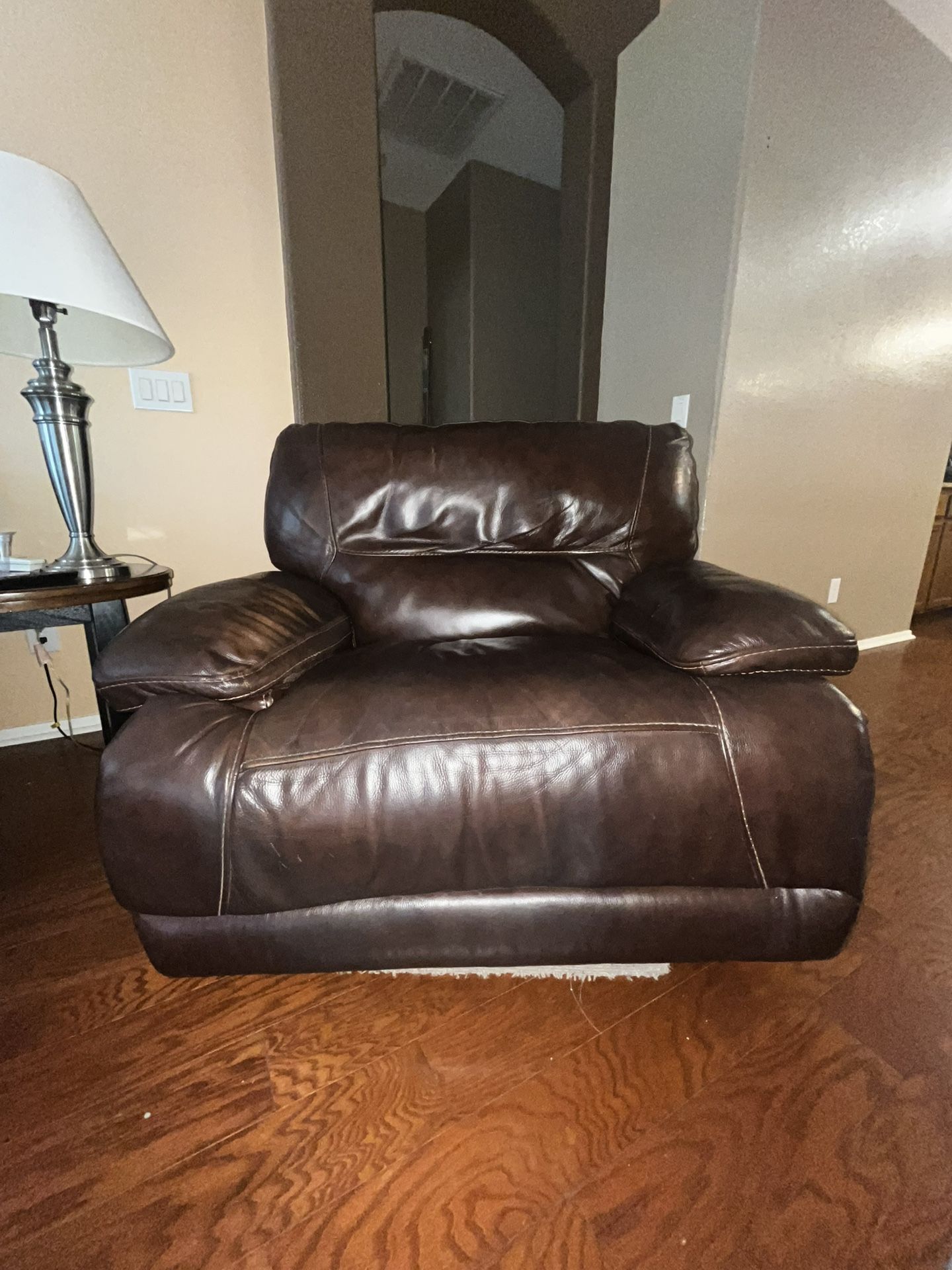 Leather Electric Reclining Sofa Set