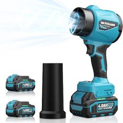 Leaf Blower with 2 X 4.0Ah Battery and Charger, 20V Cordless Blower for Lawn Care, & House Cleaning, 980,000 RPM Jet Blower, Extended Nozzle & Earbuds