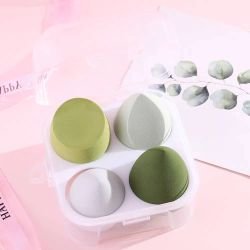 Set of 4 Air Cushion Makeup Egg Cotton Sponge with clear casing 