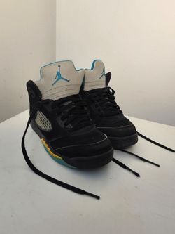 Kids Nike Air Jordan 5 Retro Aqua Size 1.5Y
 Black Blue