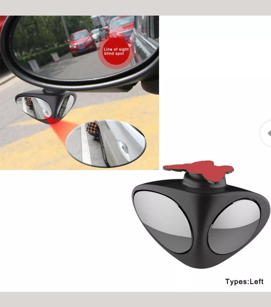 360° Rotatable 2 Side Car Blind Spot Convex Rear View Parking Mirror Safety