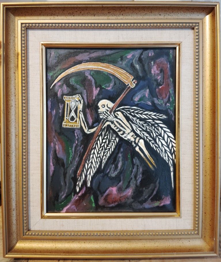 Angel Of The Holy Death Painting Original Artwork Mexican Art Dia De Los Muertos
