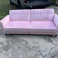 *FREE DELIVERY* Velvet Pink Futon