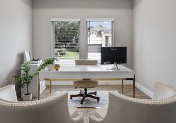 Large White Glam Executive Desk
