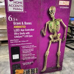 6.5 ft. Ultra Skelly with LifeEyes LCD Eyes Halloween Decoration LED App Controlled