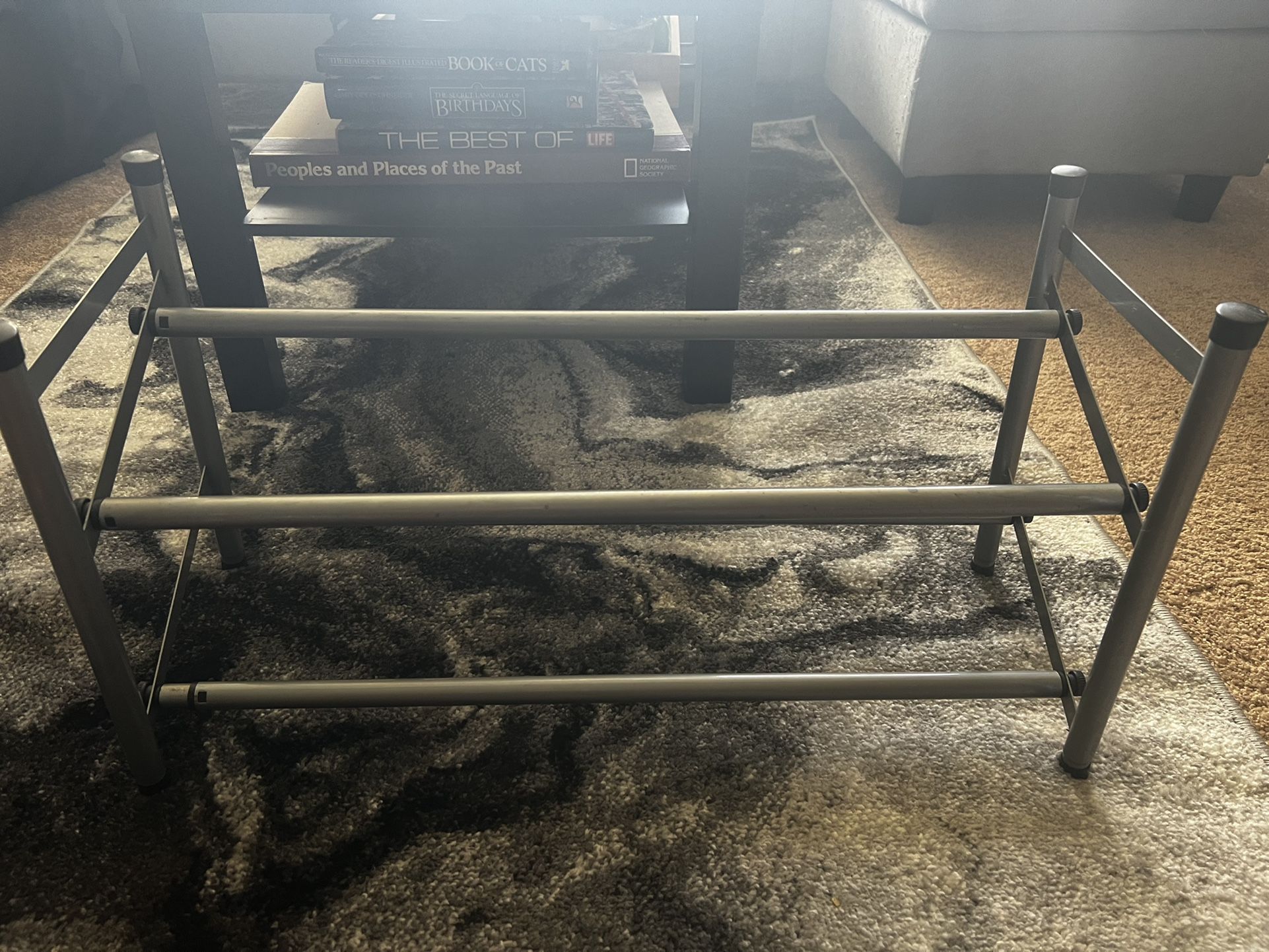 Adjustable Silver Shoe Rack 24”-45” Longest Great Condition