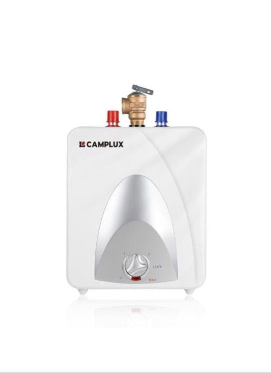 CAMPLUX Electric Small Hot Water Heater, 1.3 Gallon Point of Use Hot Water Heaters 120V 1440W, Under Sink, Wall or Floor Mounted, Easy to Install