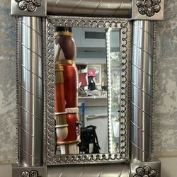 Mexican silver wall mirror 15 x 21