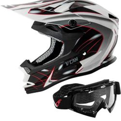 VCAN VX38 Adults ATV Motorcross Offroad Dirt Bike Motorcycle Downhill Helmet with Goggle DOT Approved