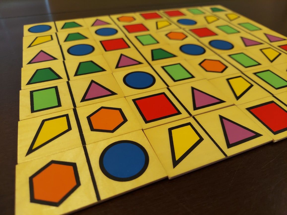 Colorful Wooden Shapes Dominos