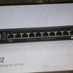 Edge Router Model ER-12 (Condition: BRAND NEW SEALED PACKAGE)10 -port Gb Router W/PoE Passthrough & 2 SFP  Ports