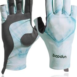 YOSUNPING UPF50+ Fishing Gloves Sun Protection Gloves for Men Women UV Protection Fingerless Gloves for Kayaking, Sailing, Paddling, Hiking, Driving,O