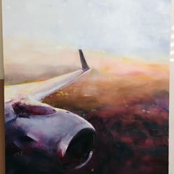 737 Window View Oil On Canvas 36x48 