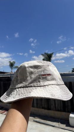 Supreme bucket hat, grey and white,denim crusher bleached