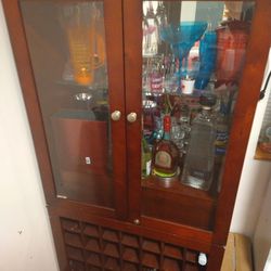 Double Glass Door Wine Cabinet
