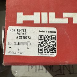 Hilti Anchors 6inch By 5/8