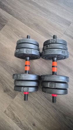 Adjustable Dumbbell Set with Weight Plates (42lbs)