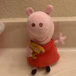 Peppa Pig Holding Teddy Bear 7”