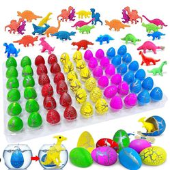 
iGeeKid 60 Pack Dinosaur Eggs Hatching Dinos Egg Grow in Water Crack with Assorted Color Hunting Game Birthday Party Favors for Toddler Kids 3-10 Boy