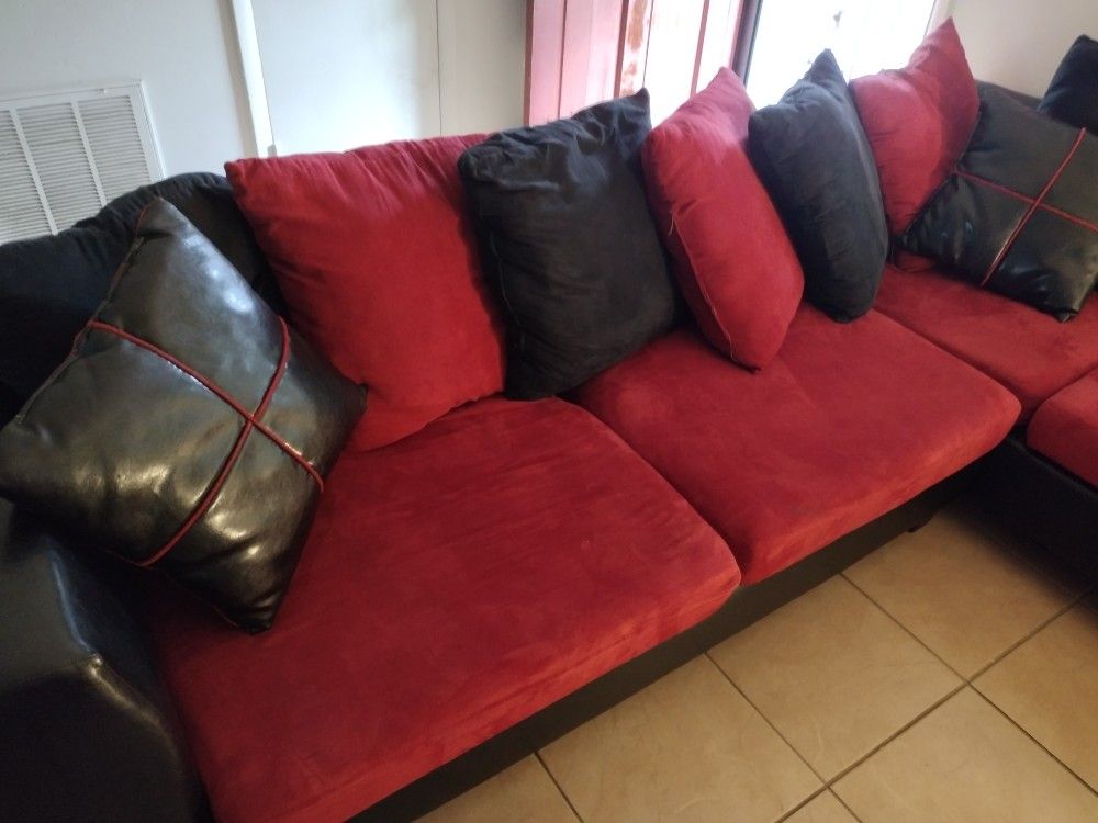 Red & Black Sofa