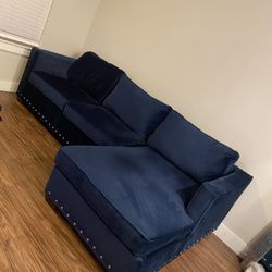 Blue Velvet Couch 