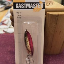 FISHING KASTMASTER 1/4 oz GOLD NEON RED 