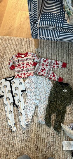 Set of 4 Size 3 & 3-6 months Pajamas (Hanna Andersson, Kyte, Magnetic Me & Nike)