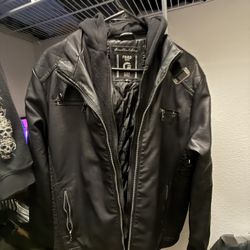 Fried Denim Leather Jacket