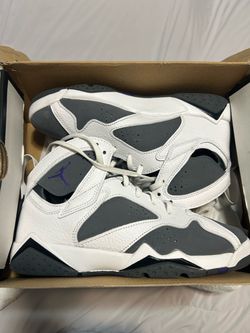 Air Jordan 7 White Grey Purple Sneakers