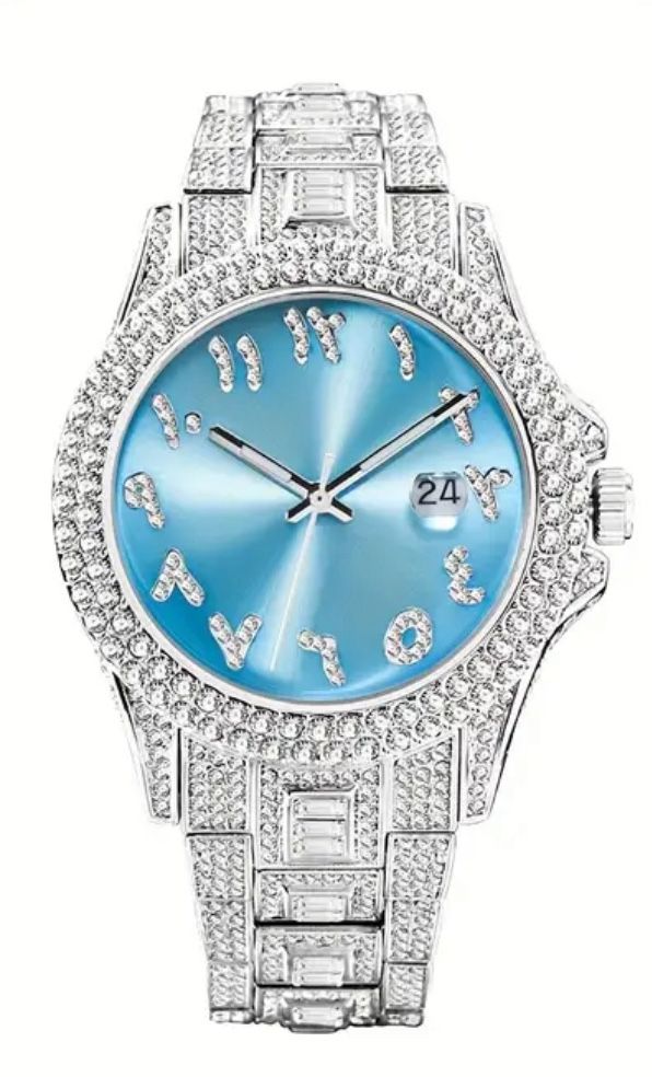 VVS 1 Moissanite Arabic Numeral Sky Blue luxury Watch