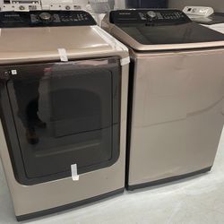 New 2022 Samsung Top Load Washer With Agitator And Electric Dryer Set