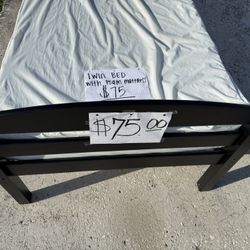 Sturdy Twin Bed With Foam Mattress And Cover