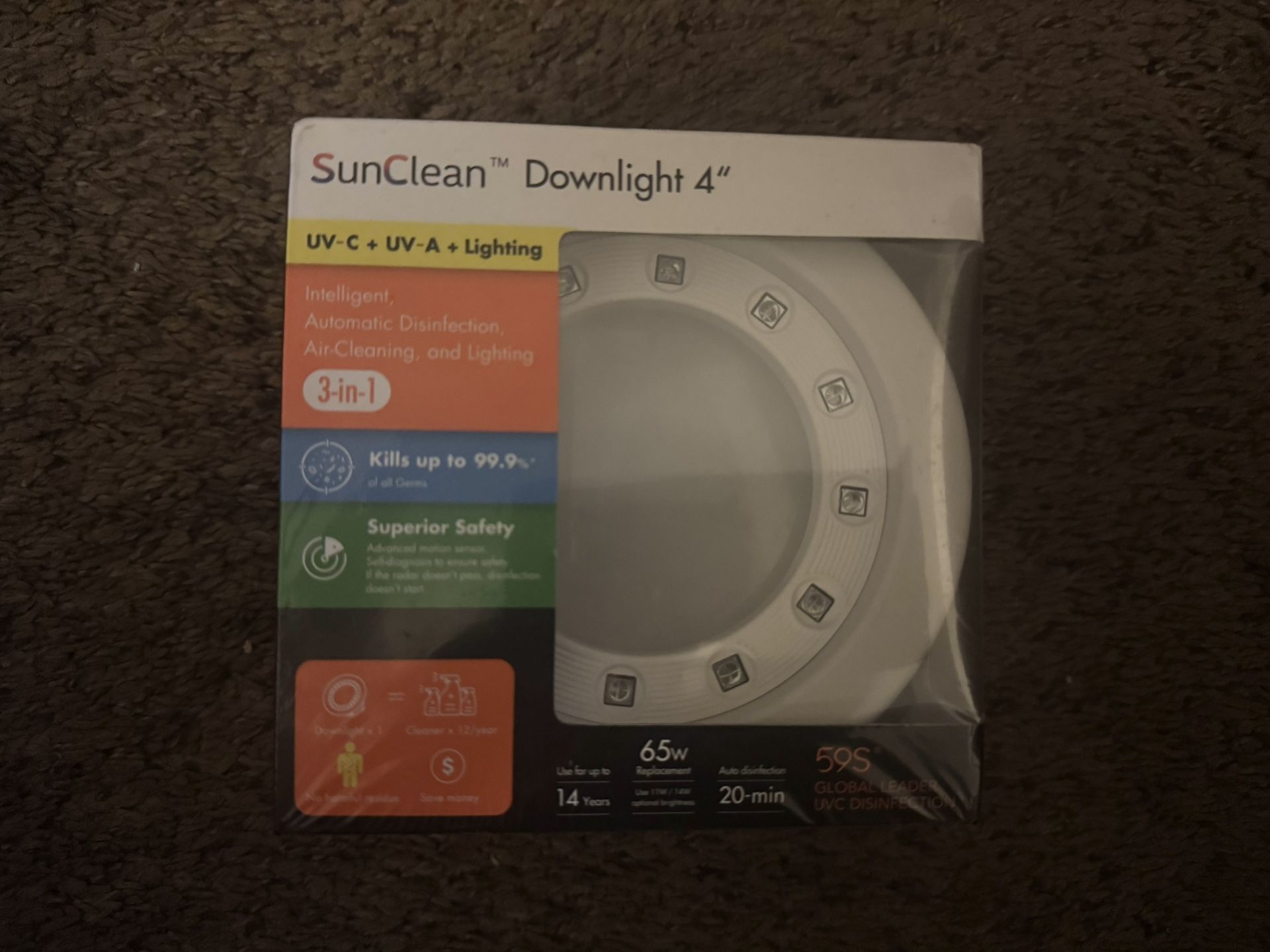 4 Inch Recessed Lighting with UVC Disinfection System Brand new, sealed