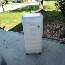 8-Drawer Plastic Rolling Cabinet Pre-Owned 