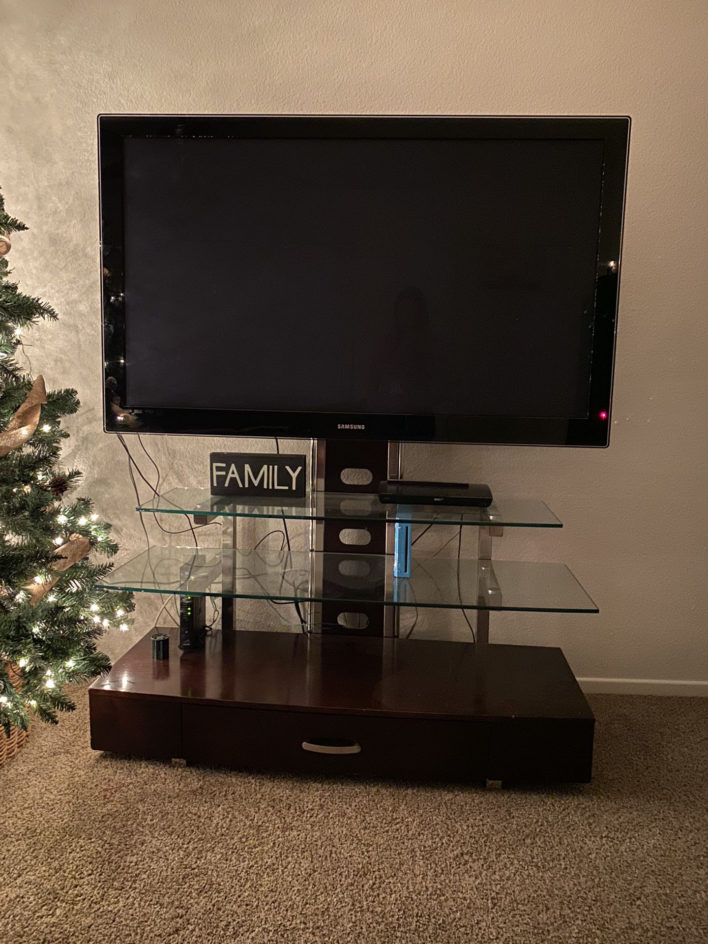60 inch Samsung TV with stand