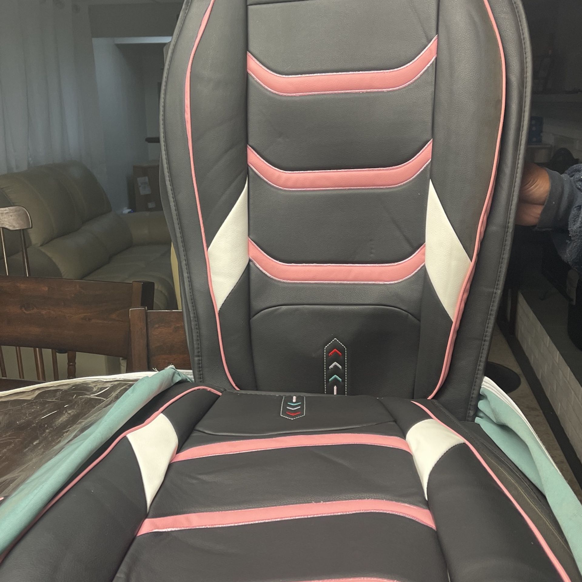 Automobile Seat Covers Blackpink And White Leather