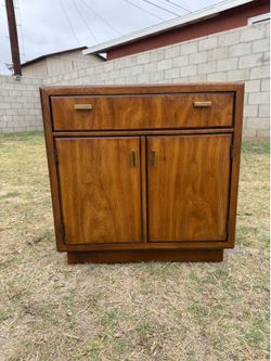 Drexel Heritage “Consensus” Pecan Campaign Nightstand – Circa 1970s