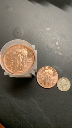 20 x 1 Oz Standing Liberty Copper Coin Tube
